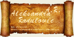 Aleksandra Radulović vizit kartica